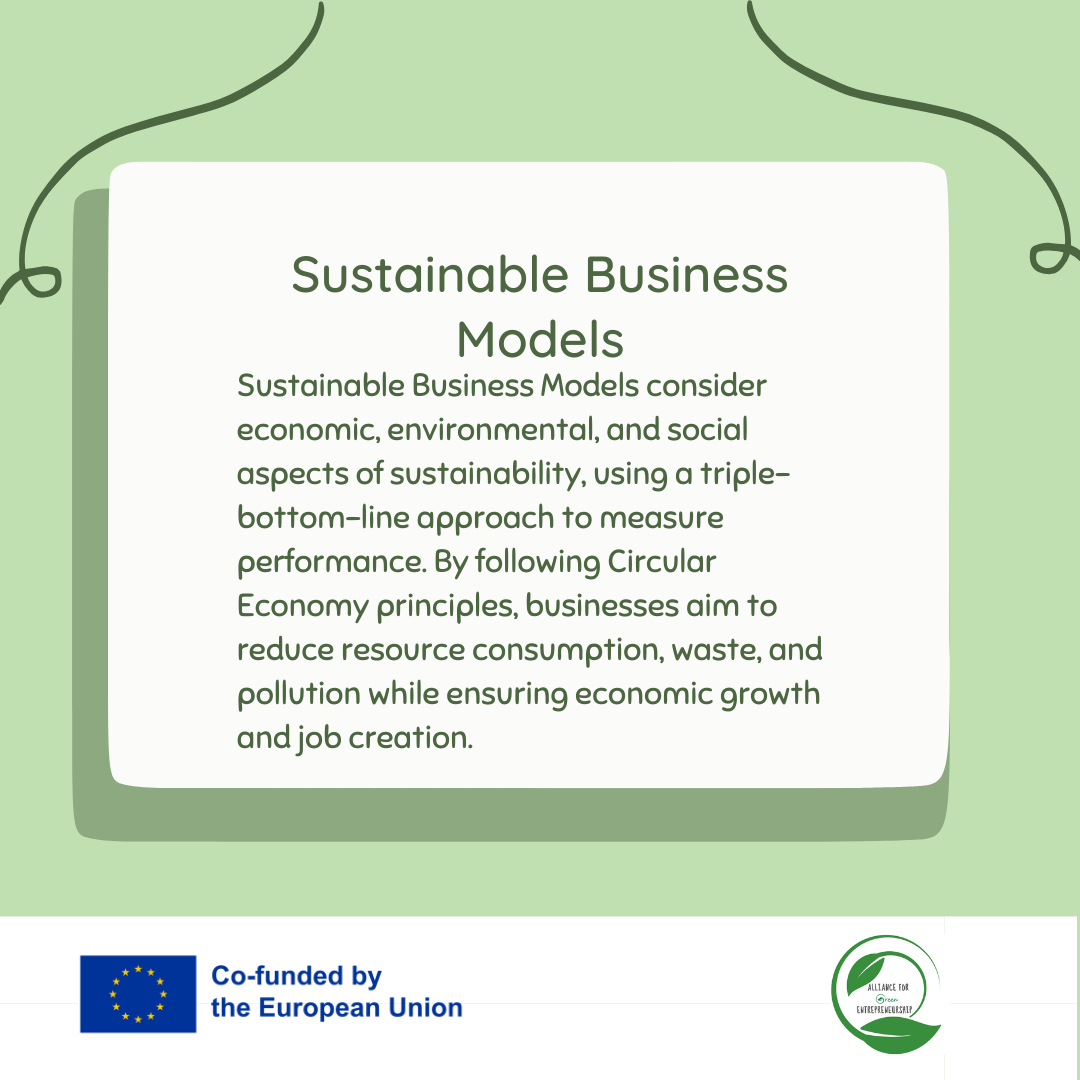 EDUCATIONAL PLATFORM OF THE PROJECT AGE – Module Green Entrepreneurship & Sustainable Innovation - Sustainable Business Models